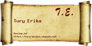 Tury Erika névjegykártya